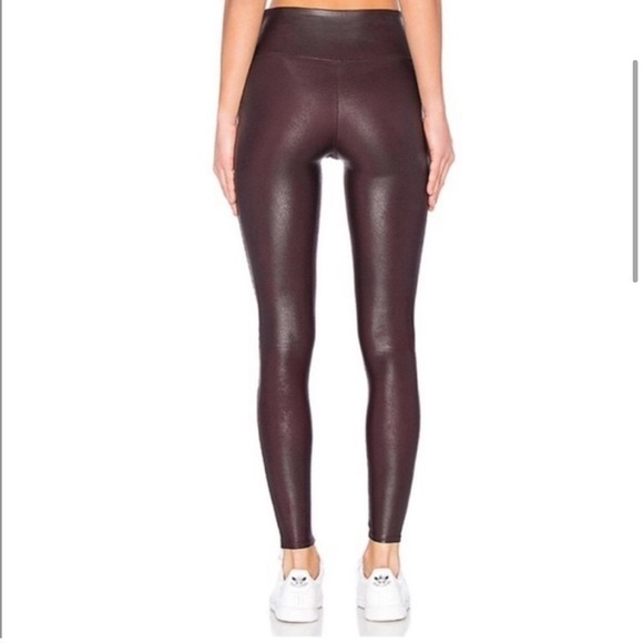 Spanx Faux Leather Leggings in Color Wine Size Medium - Picture 3 of 16